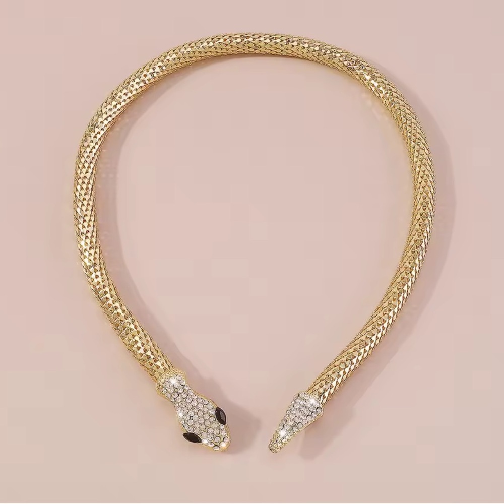 Lux Serpenti serpentine wrap multi diamonds Gold Snake Necklace - Picture 10 of 11